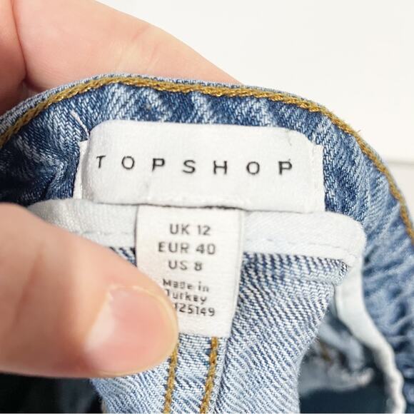 Topshop Women Jean Skirt Zip Up Size 8 - Picture 3 of 4